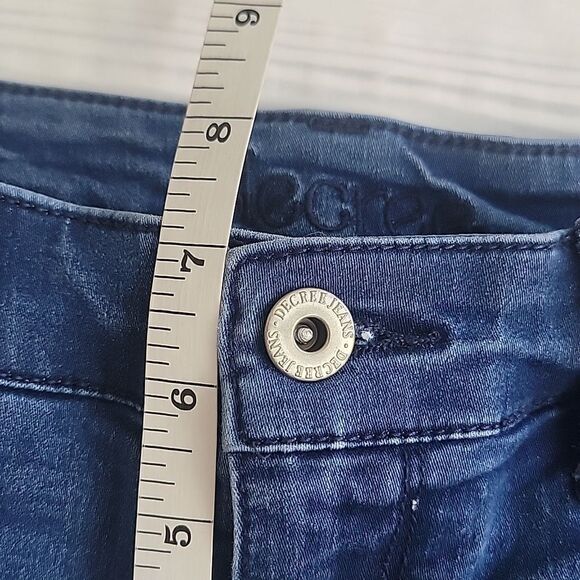 Decree Blue Denim Stretch Skinny Jeans Womens Size Waist 26" - Picture 12 of 13